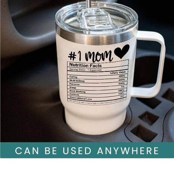 Sandjest Mom Nutrition Facts 20 oz Stainless Steel Tumbler. NWT. Giftable - Picture 3 of 16